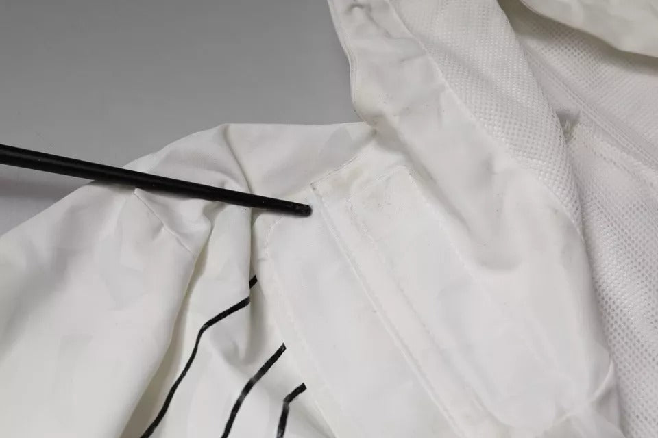 Dolce & Gabbana valkoinen hupullinen Parka polyesteri trenssitakki