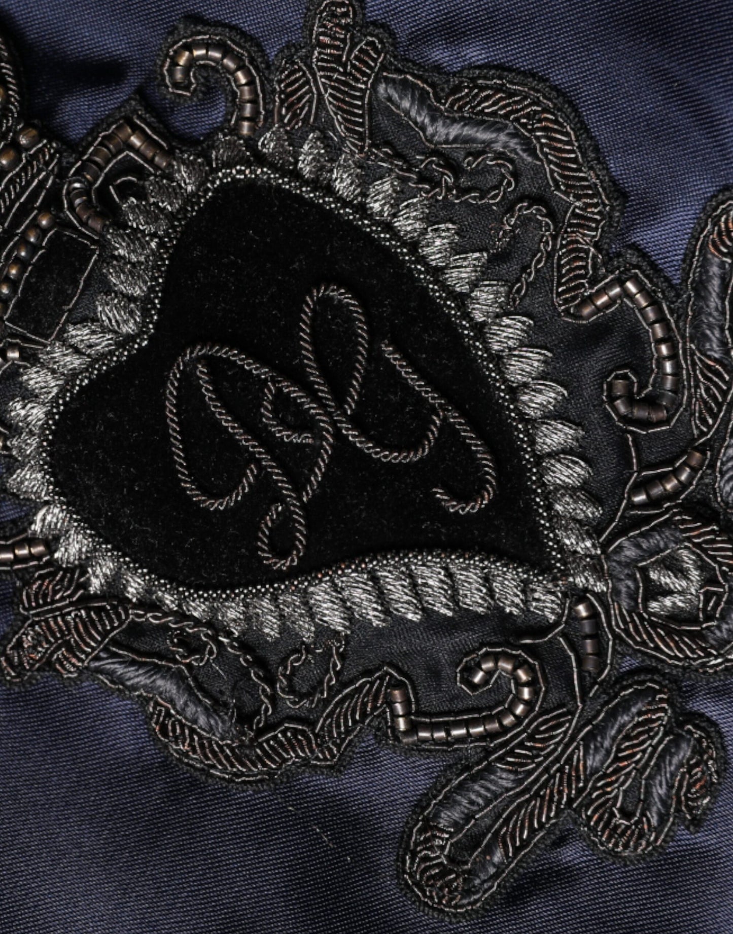 Dolce & Gabbana Blue Crown Heart Full Zip Miesten Bomber-takki