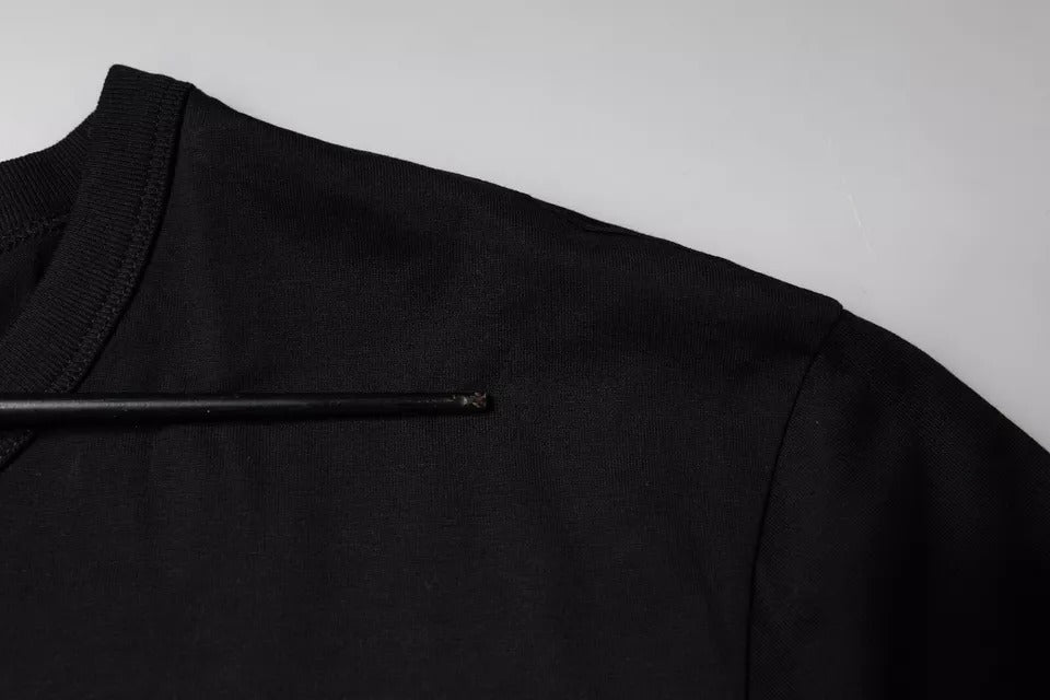 Dolce & Gabbana Black Cotton Shorts Sleeves Crewneck T-paita