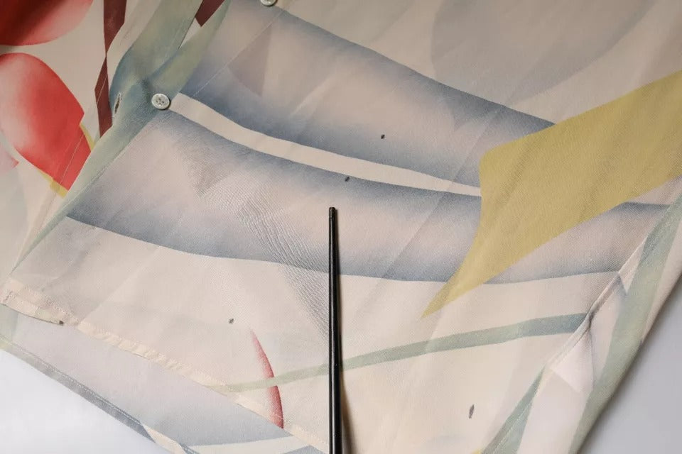 Etro beige painettu kauluspainallinen pitkähihainen puserotoppi