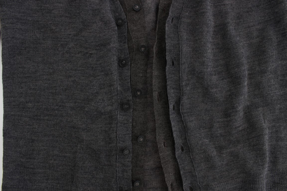 Costume National Elegant grey wool blend cardigan