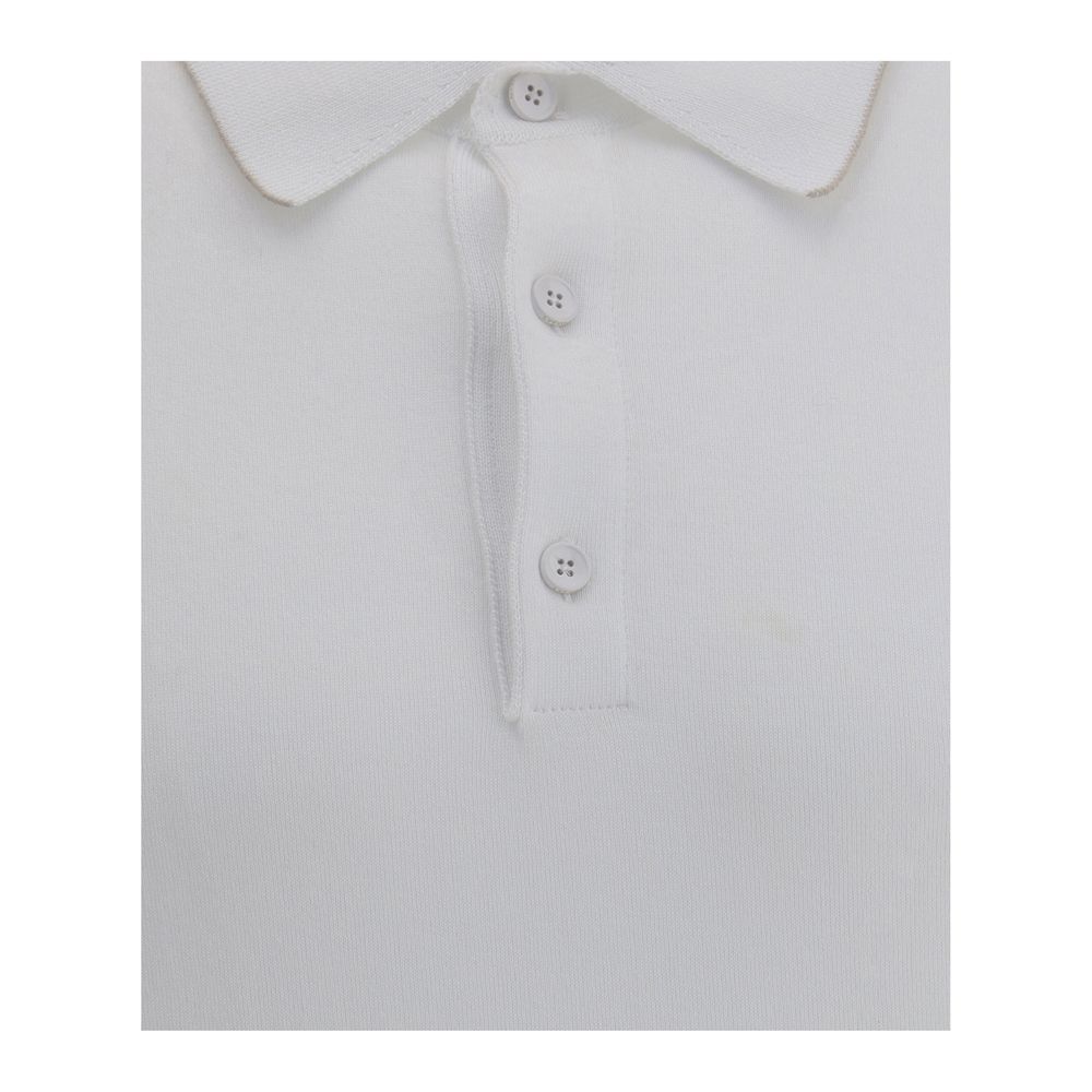 Svevo White Cotton Polo Shirt