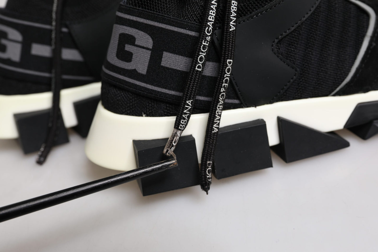 Dolce & Gabbana Black Mesh Sorrento Trekking Sneakers Shoes