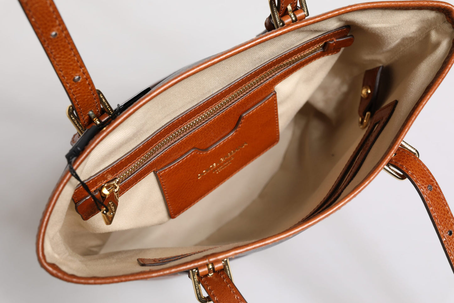 Dolce & Gabbana Brown Leopard Leather Shoulder Strap Tote Bag