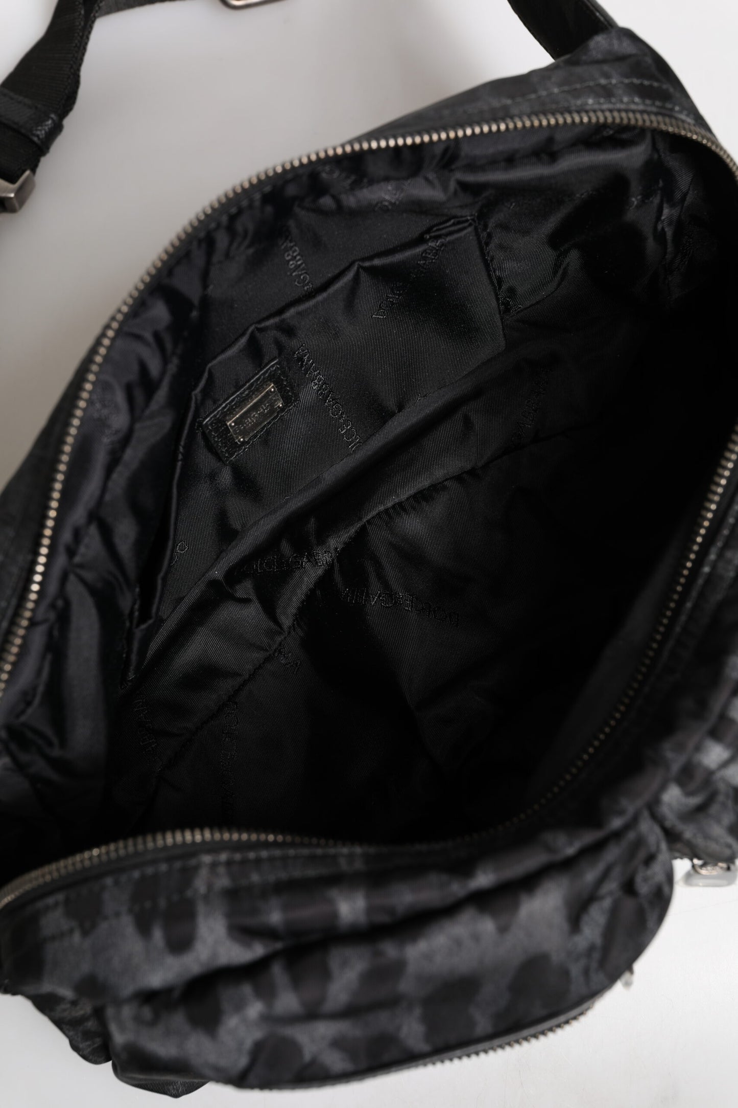 Dolce & Gabbana Black Gray Leopard DG Logo Belt Waist Fanny Pack Bag