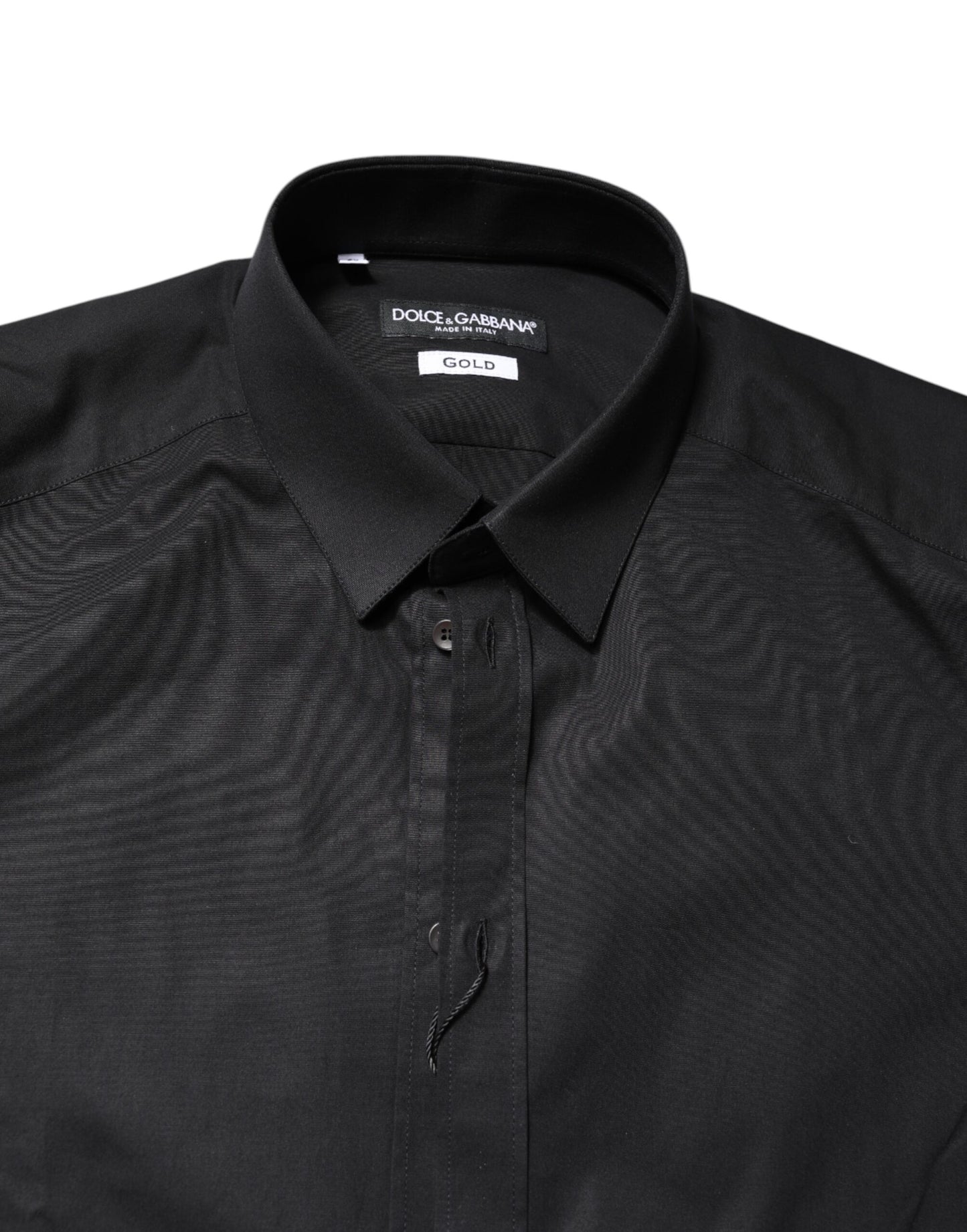 Dolce & Gabbana Black GOLD Cotton Long Sleeves Dress Shirt