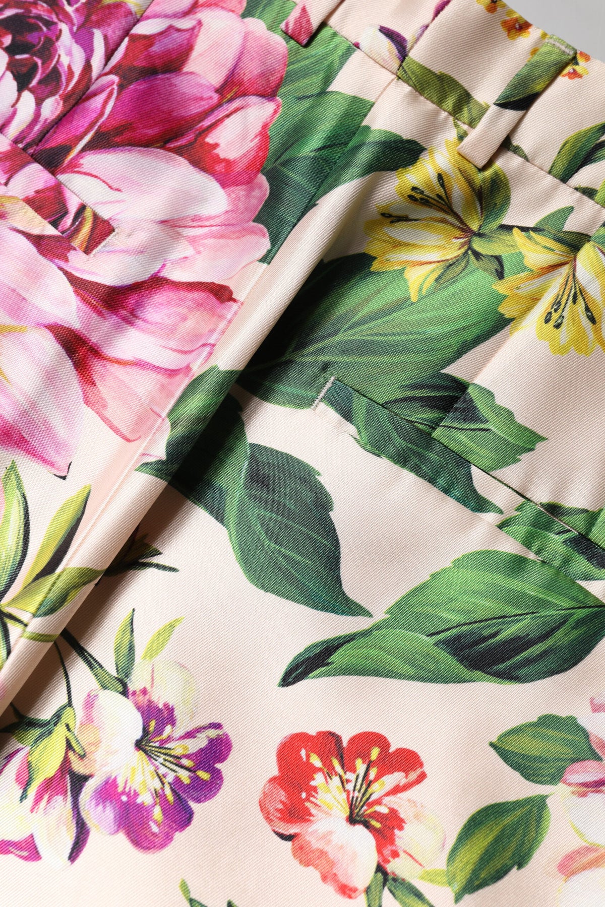 Dolce & Gabbana Multicolor Floral High Waist Straight Pants