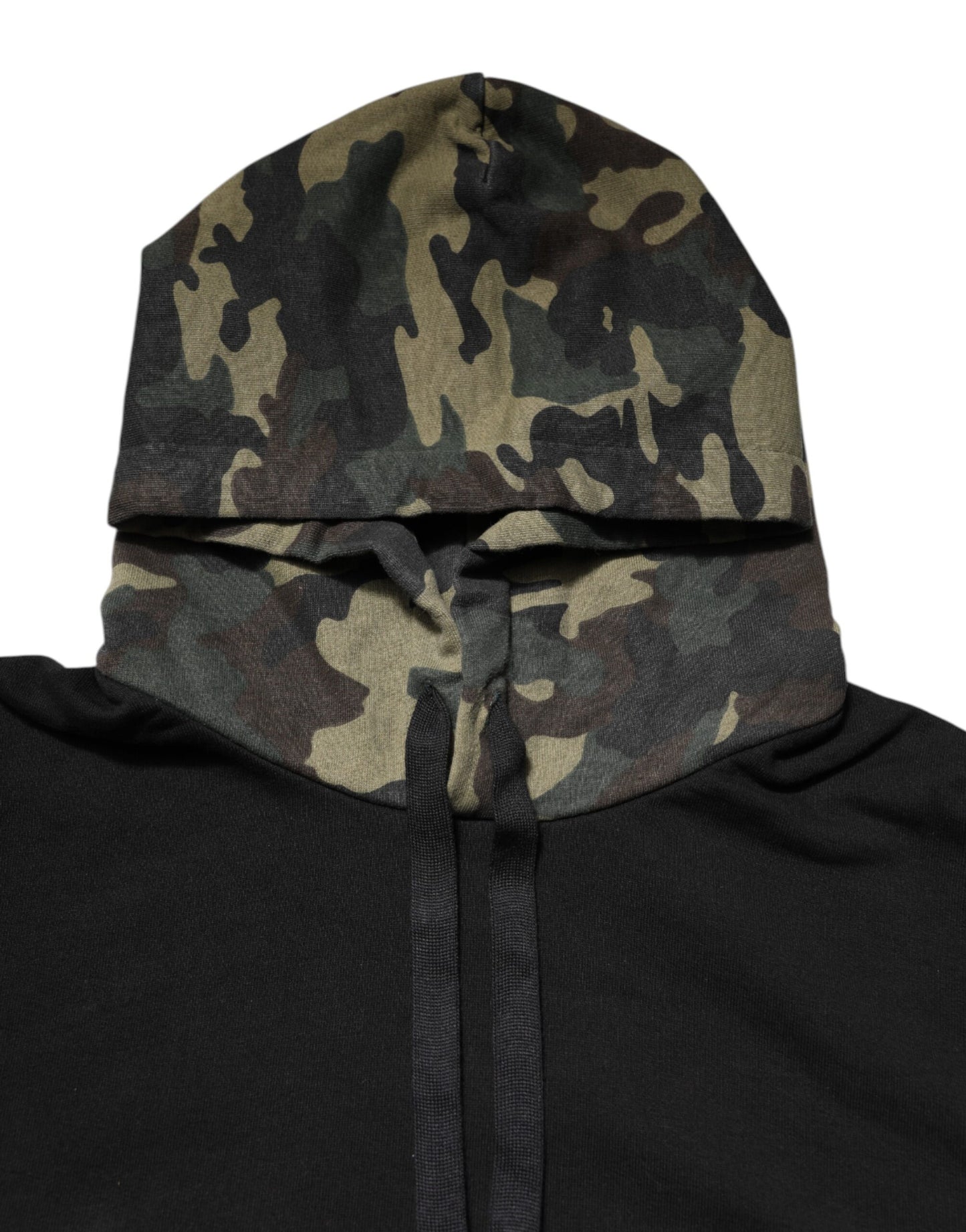 Dolce & Gabbana Black Camouflage Hooded Sweatshirt Sweater