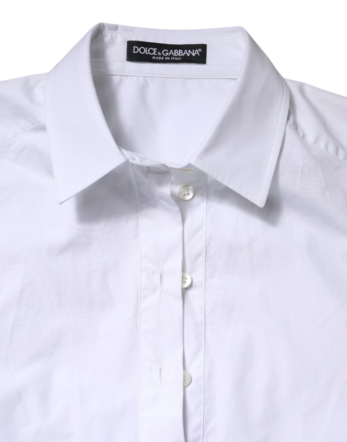 Dolce & Gabbana White Cotton Short Sleeves Collared Polo Top