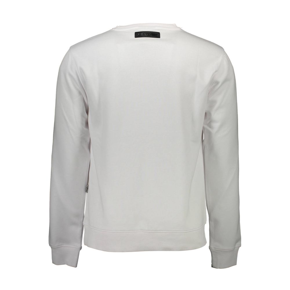 Plein Sport Bianco Cotton Men Sweatshirt