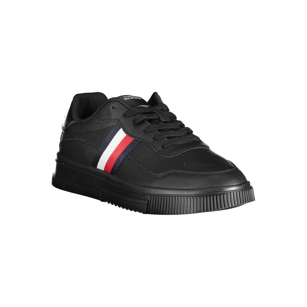 Tommy Hilfiger Black Leather Men's Sneaker