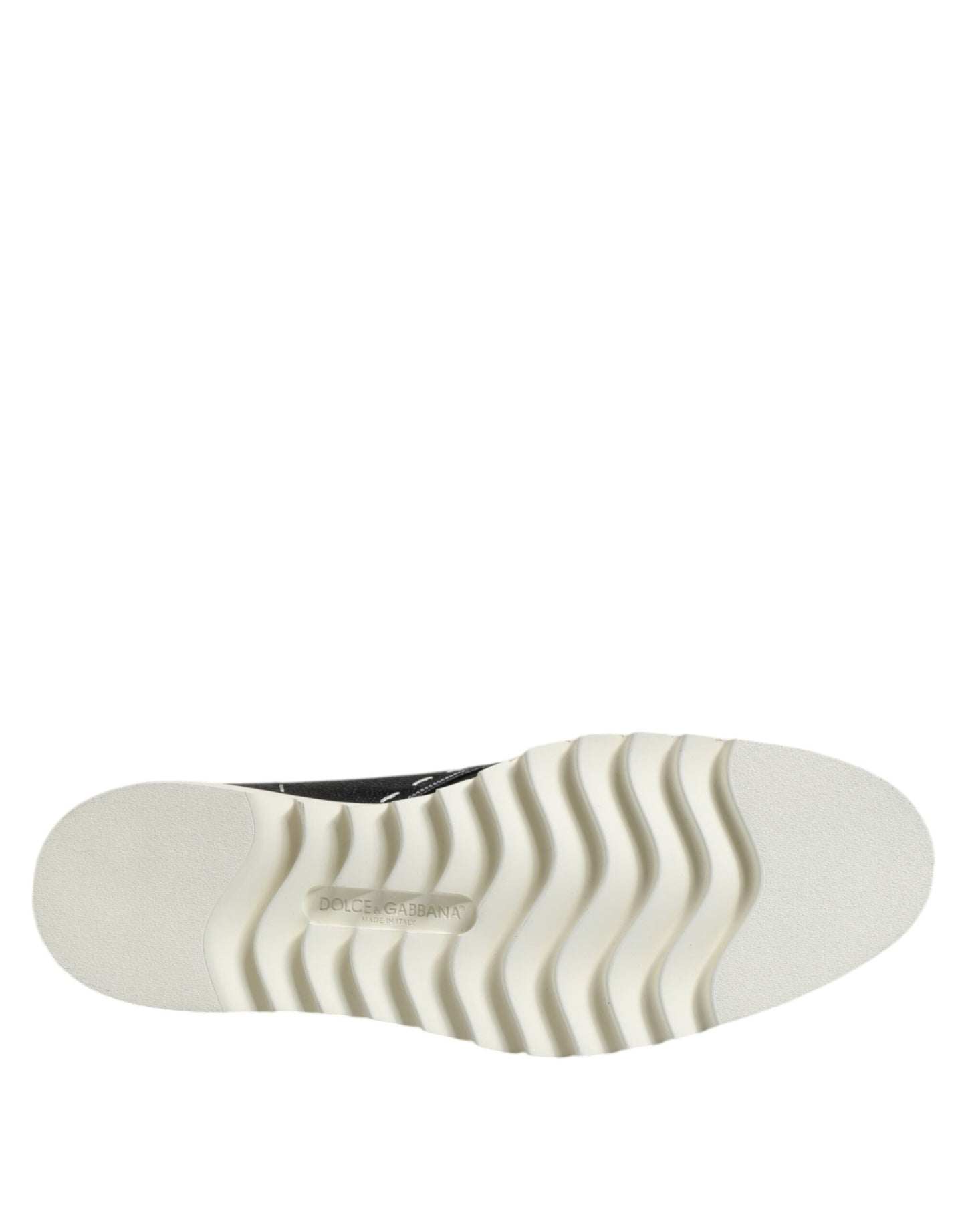 Dolce & Gabbana Black White Leather Ankle Boots Shoes