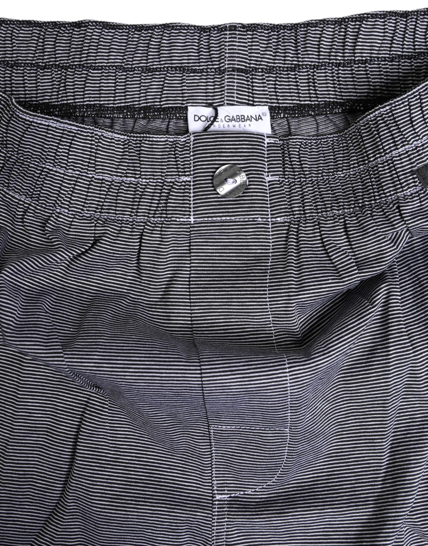 Dolce & Gabbana Gray Striped Cotton Regular Boxer Underwear