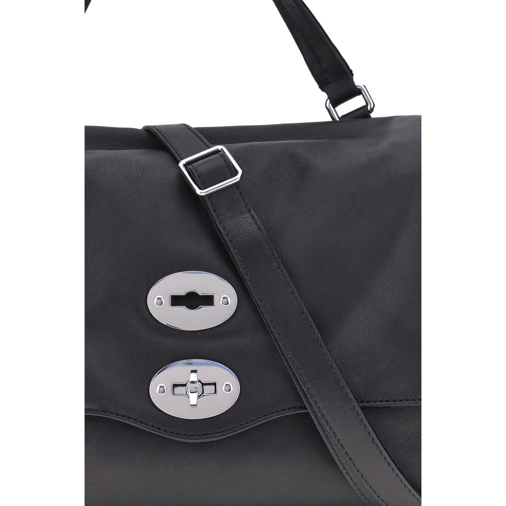 Zanellato Black Calf Leather Bos Taurus Shoulder Bag