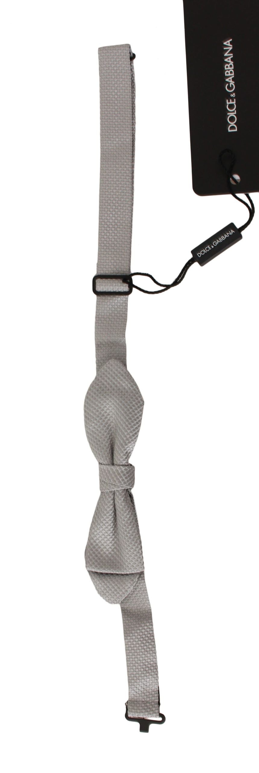 Dolce & Gabbana Elegant Gray Silk Bow Tie