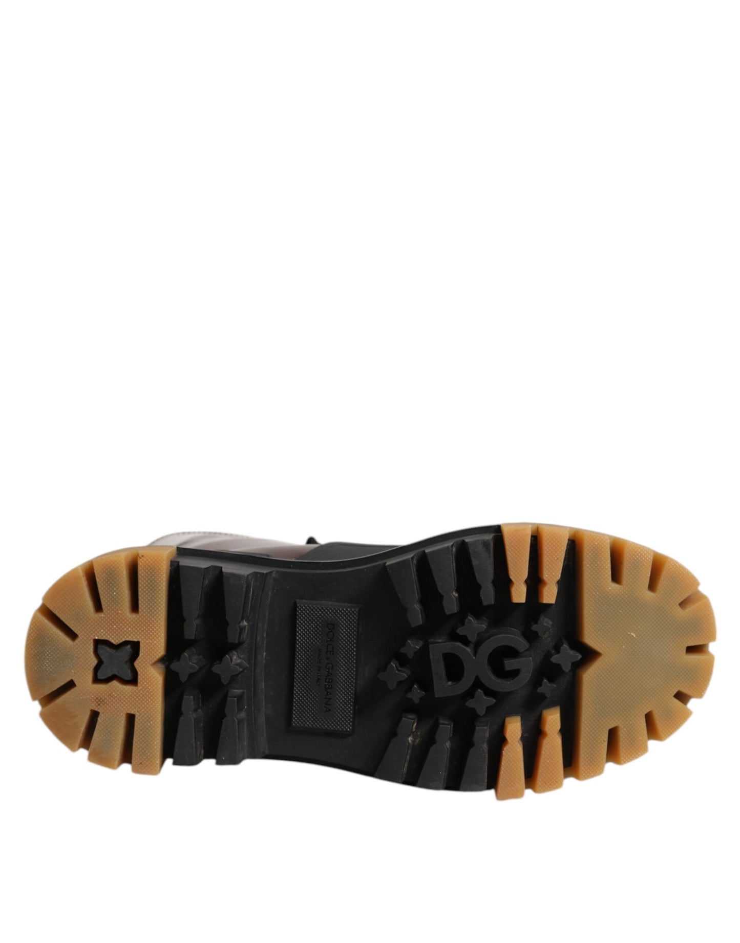 Dolce & Gabbana Maroon Leather Mid Calf Biker Boots Shoes