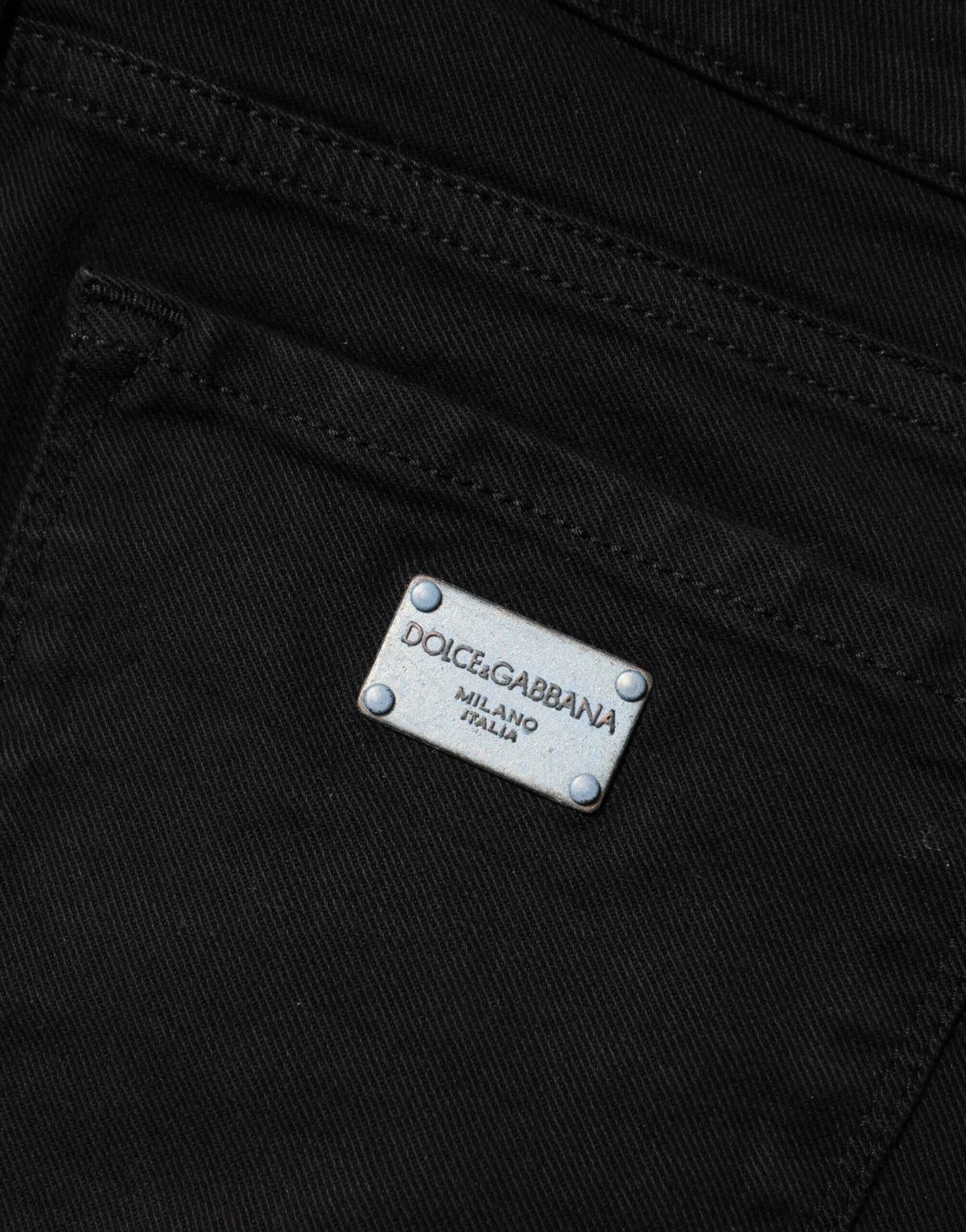 Dolce & Gabbana Black Cotton Skinny Mid Waist Denim Jeans