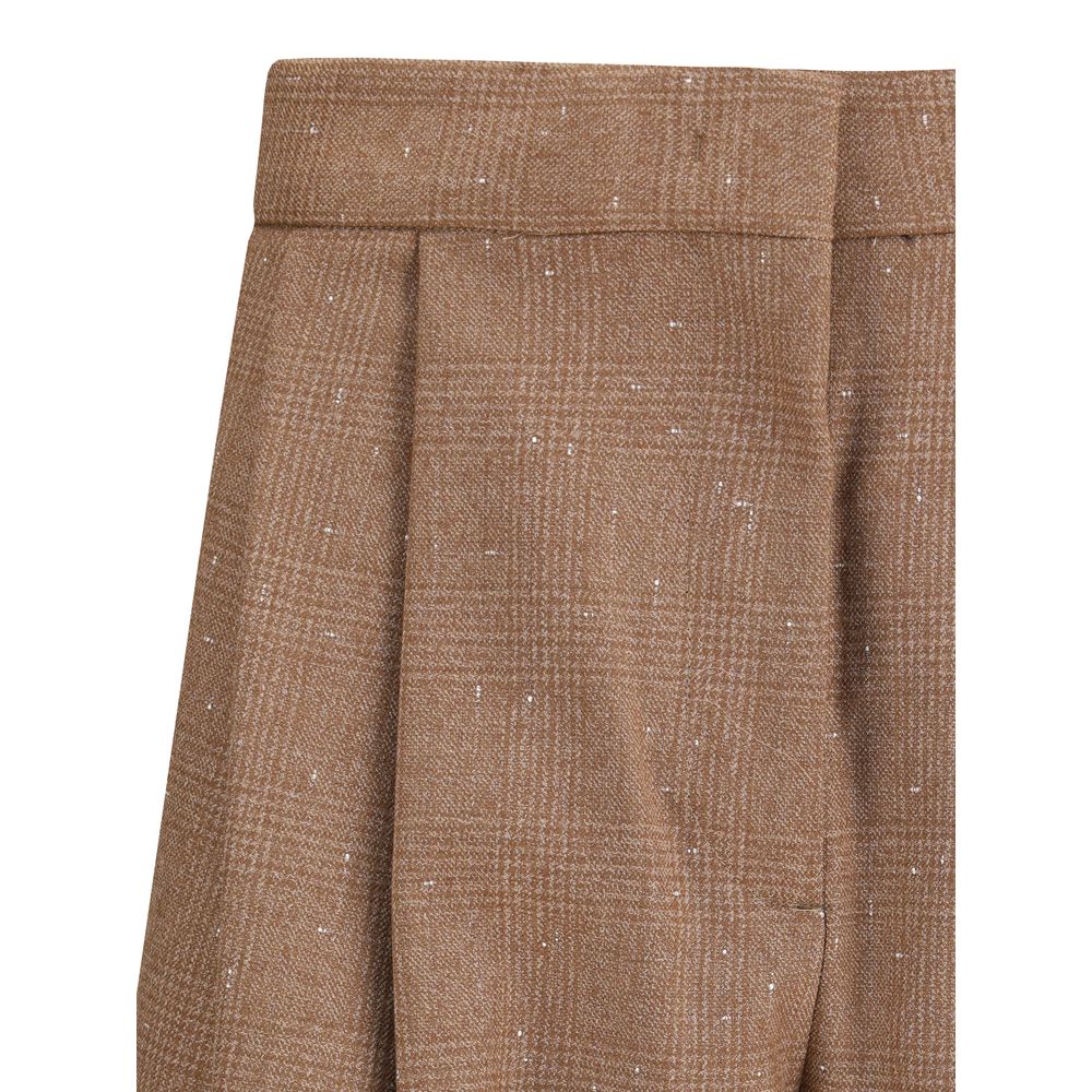 Fabiana Filippi Beige Fleece Wool Dress Pants