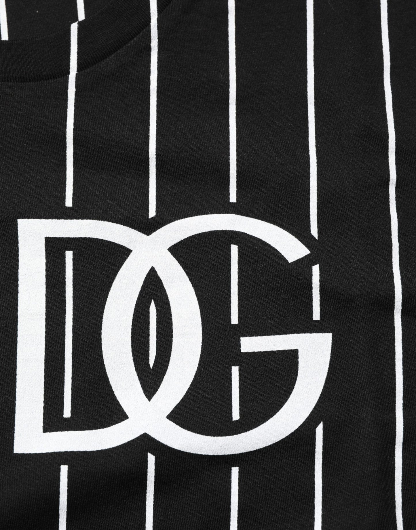 Dolce & Gabbana Black Cotton Polka Dots Round Neck T-shirt