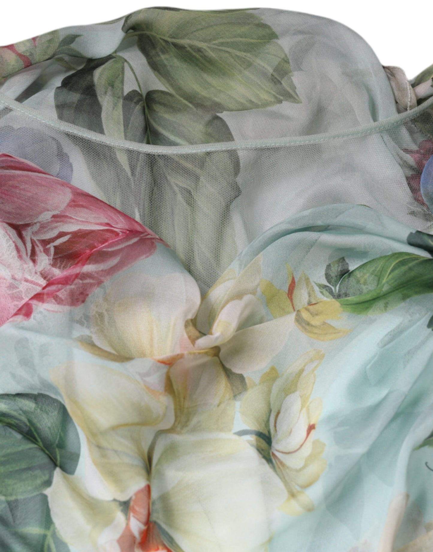 Dolce & Gabbana Blue Floral Print Tiered Long Maxi Dress