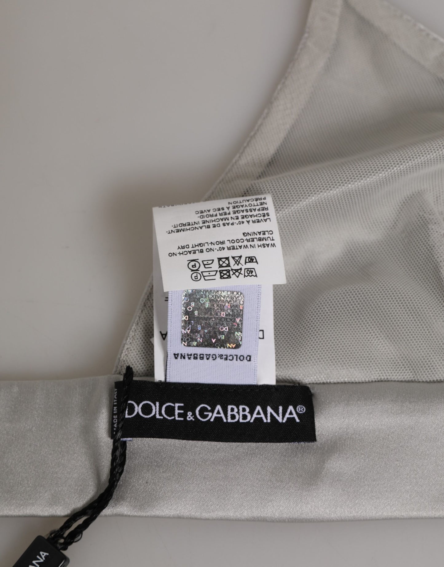 Dolce & Gabbana Gray Silk Satin Triangle Soft Cup Bra Underwear