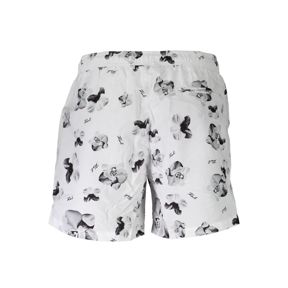 Karl Lagerfeld Bianco Polyester Men's Swim Boxer