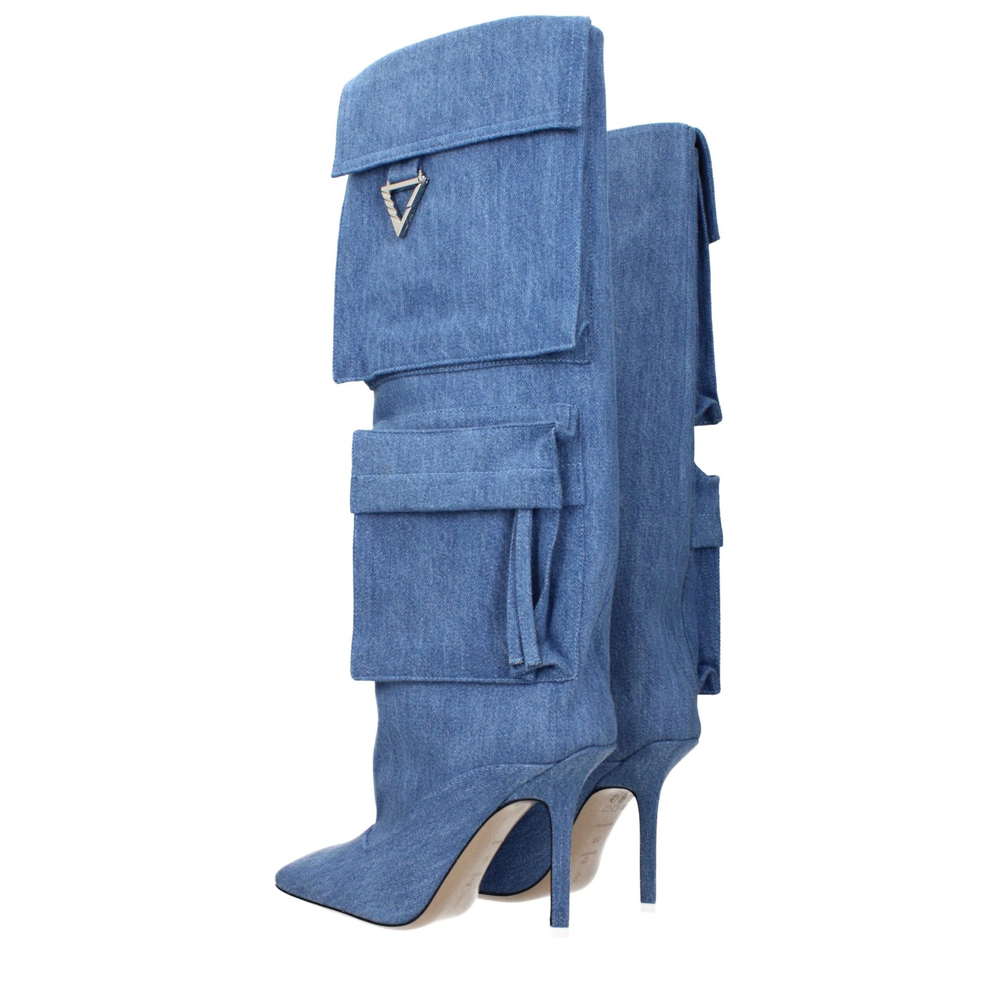 The Attico Light Blue Fabric Boots
