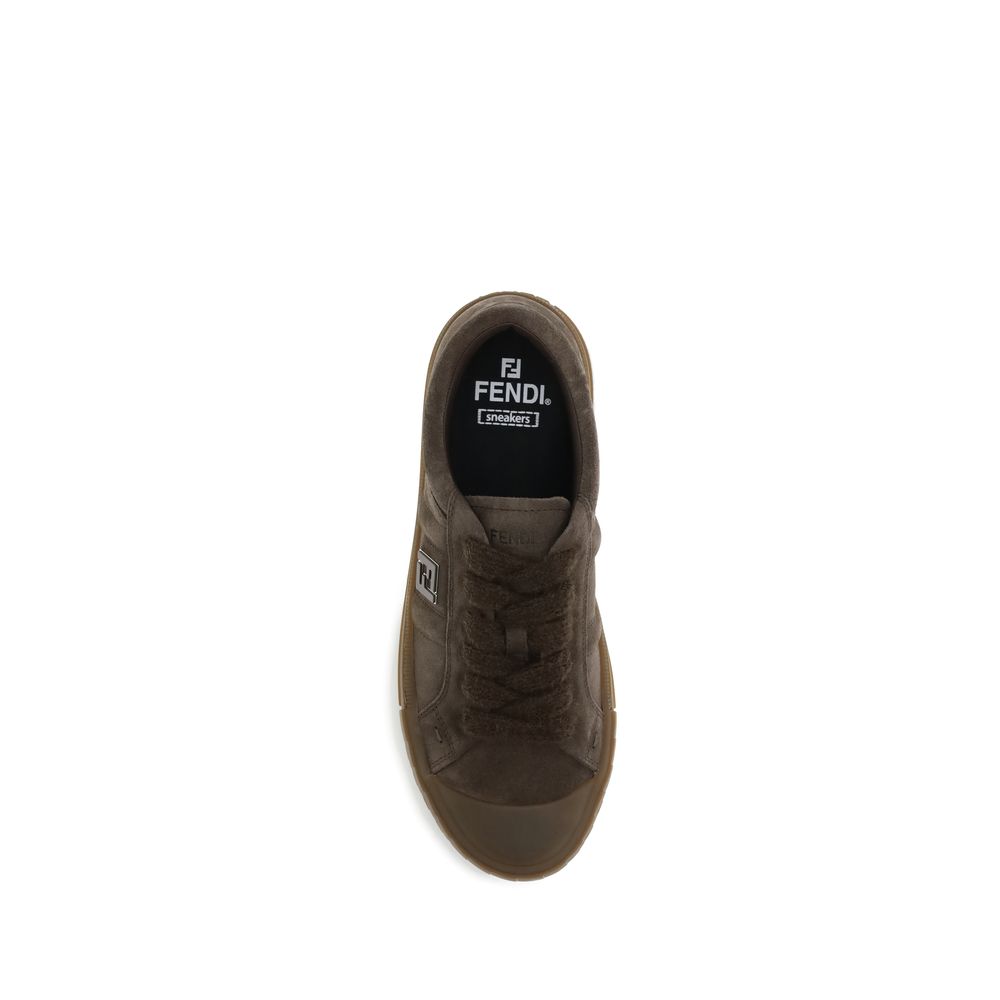 Fendi Brown Rubber Low Top Sneakers