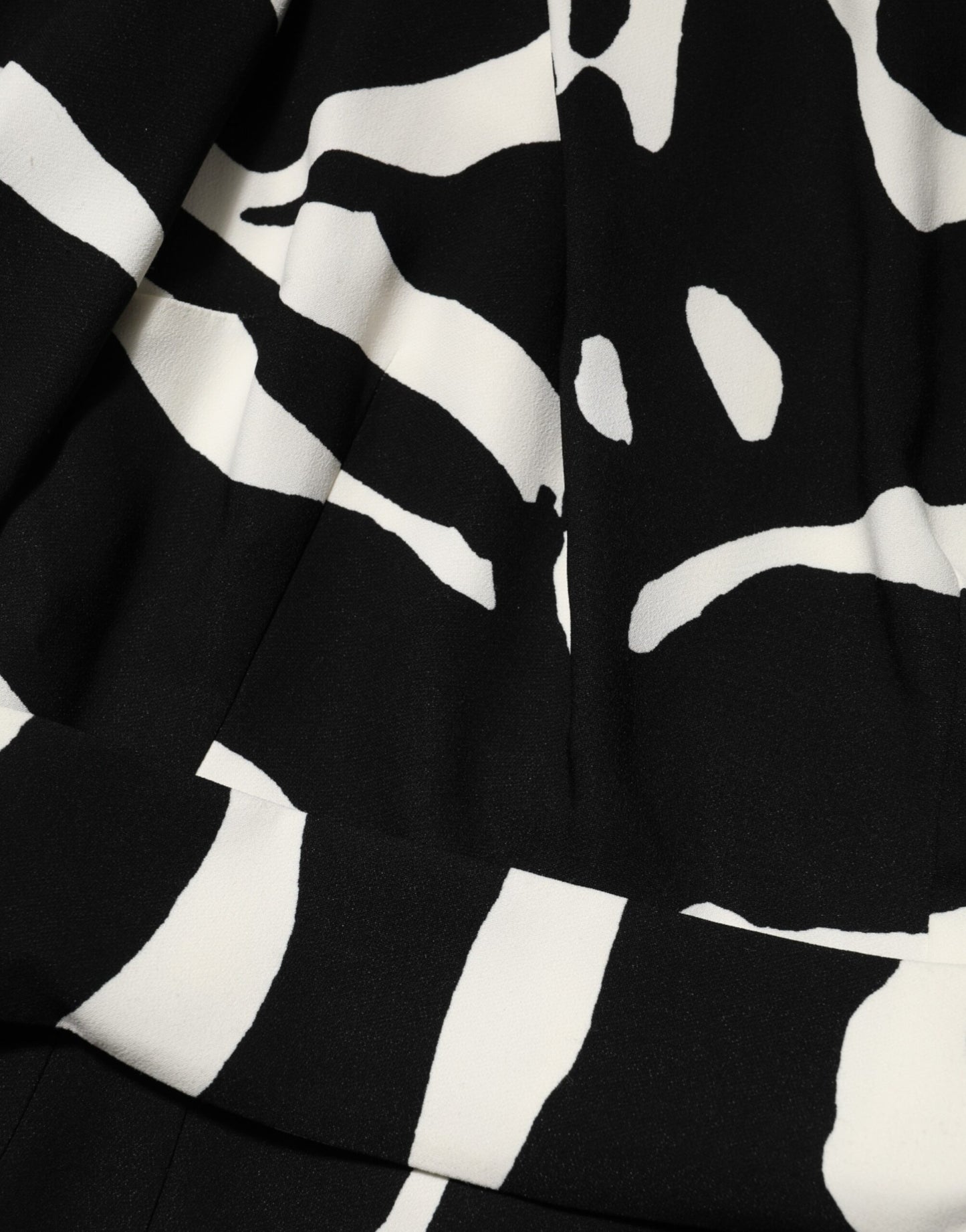 Dolce & Gabbana Black White One Shoulder High Slit Mini Dress