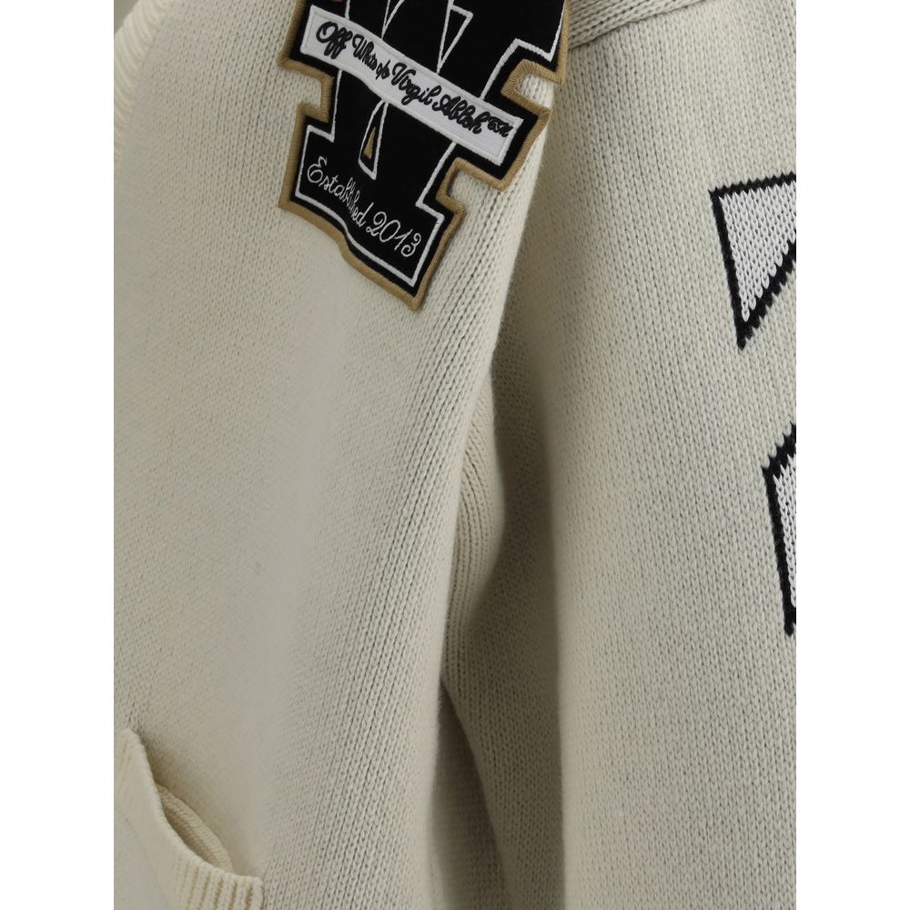 Off-White Beige Cotton Cardigan