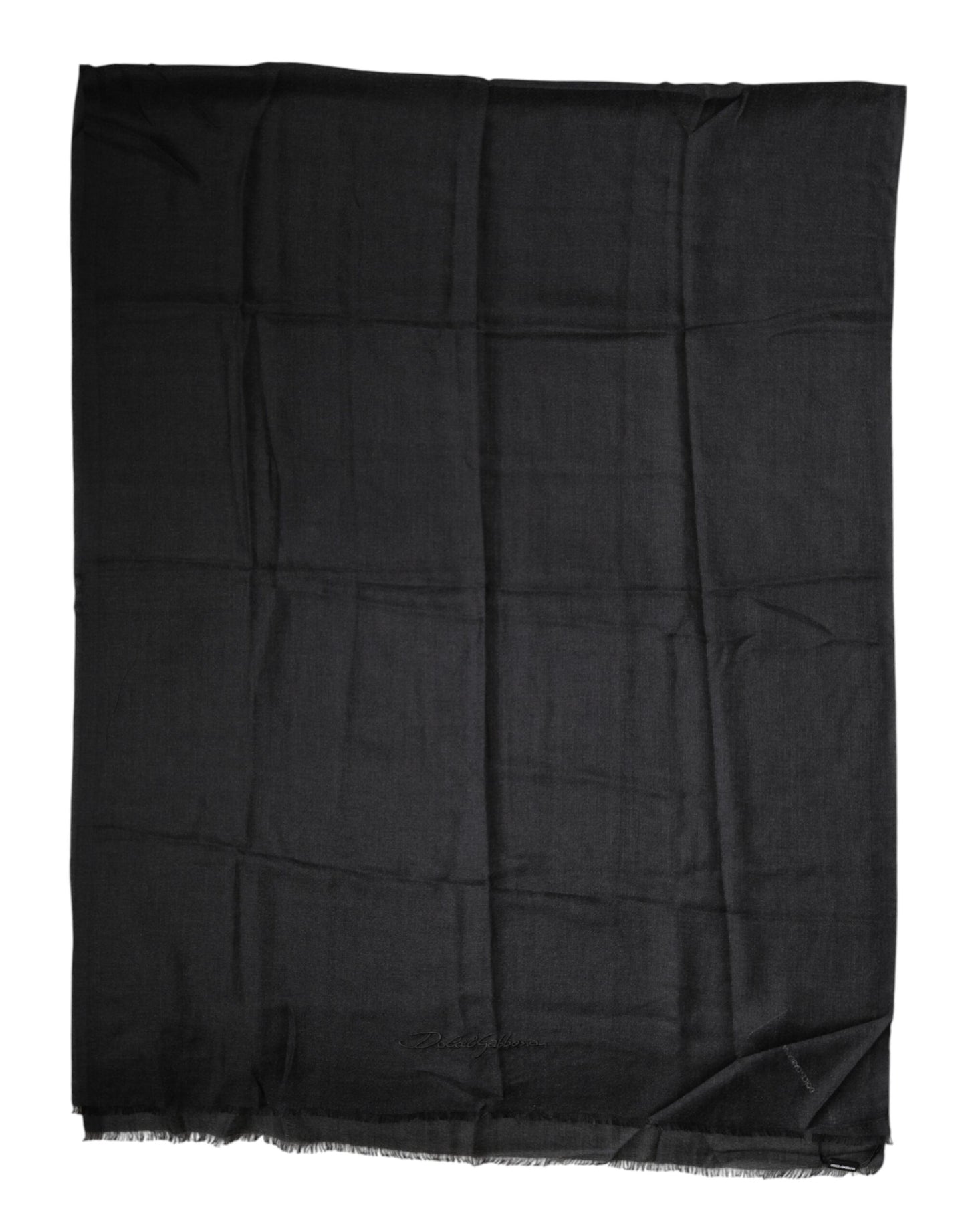 Dolce & Gabbana Black Cashmere Knit Neck Wrap Shawl Scarf