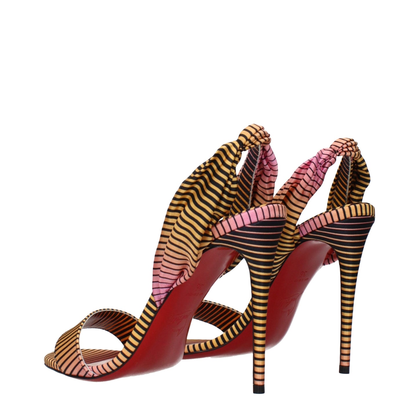 Christian Louboutin Multicolor Fabric Stiletto Heel Sandals