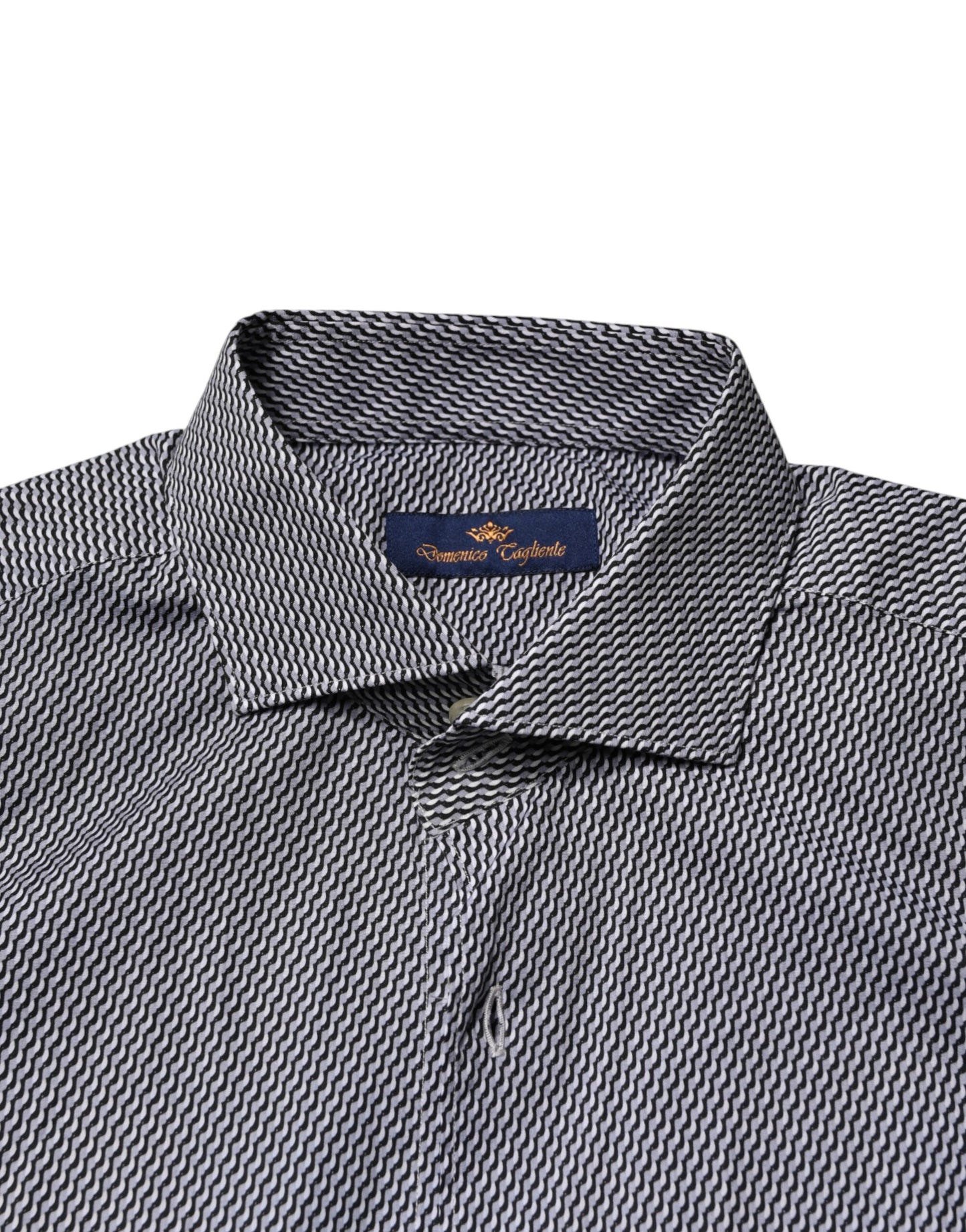 Domenico Tagliente Gray Patterned Long Sleeves Dress Shirt