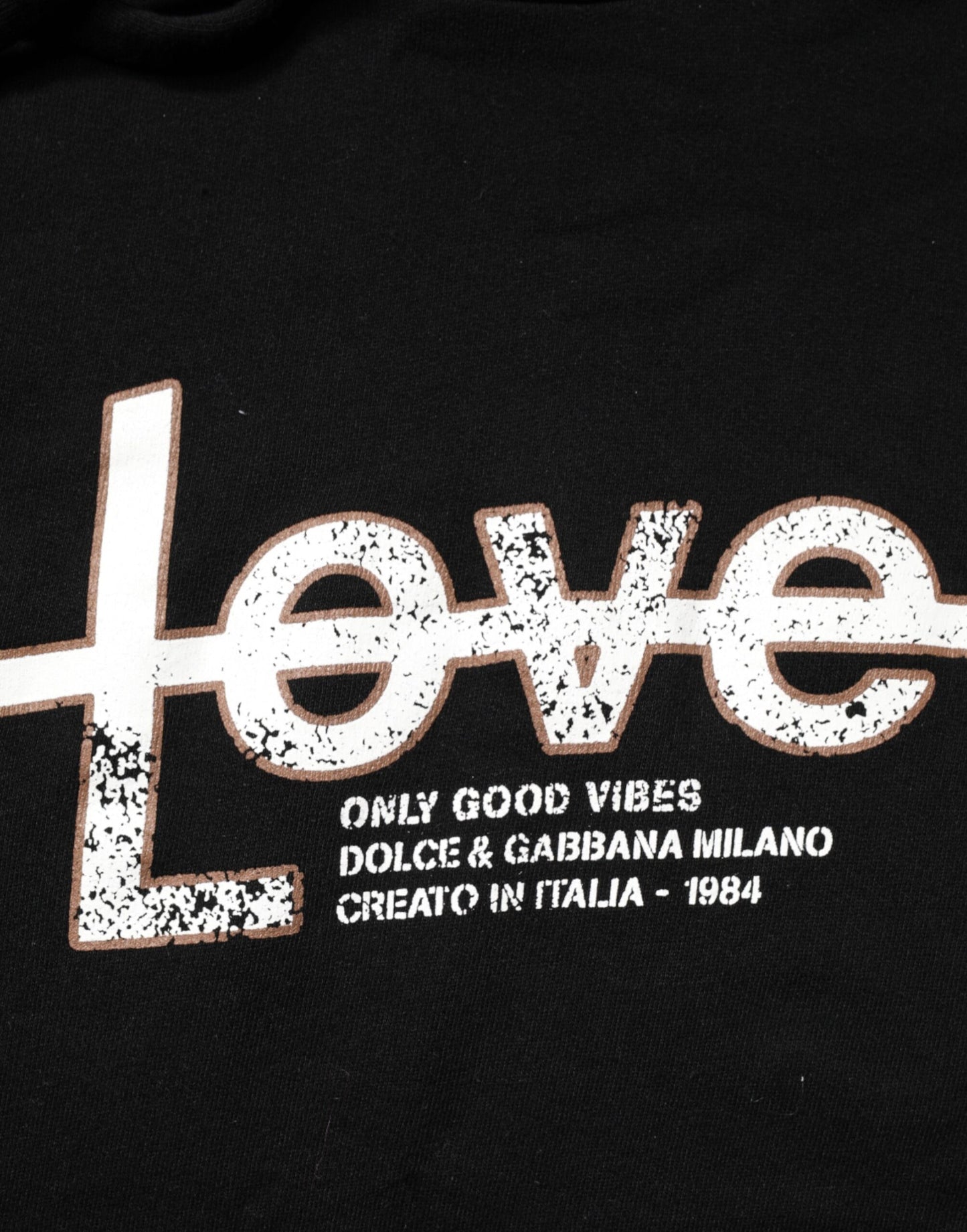 Dolce & Gabbana Black LOVE Cotton Hooded Sweatshirt Sweater