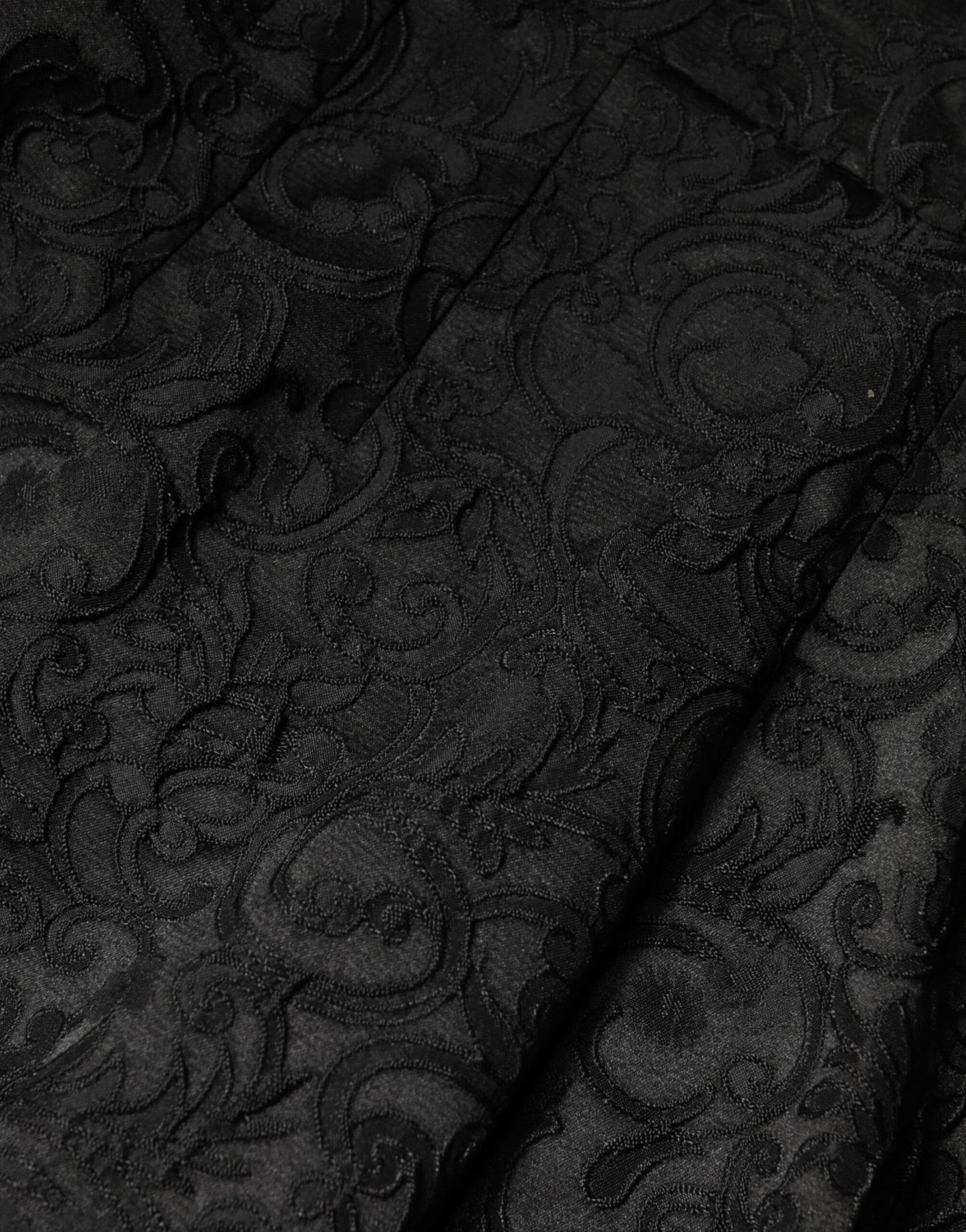 Dolce & Gabbana Black Floral Brocade High Waisted Trouser Pants