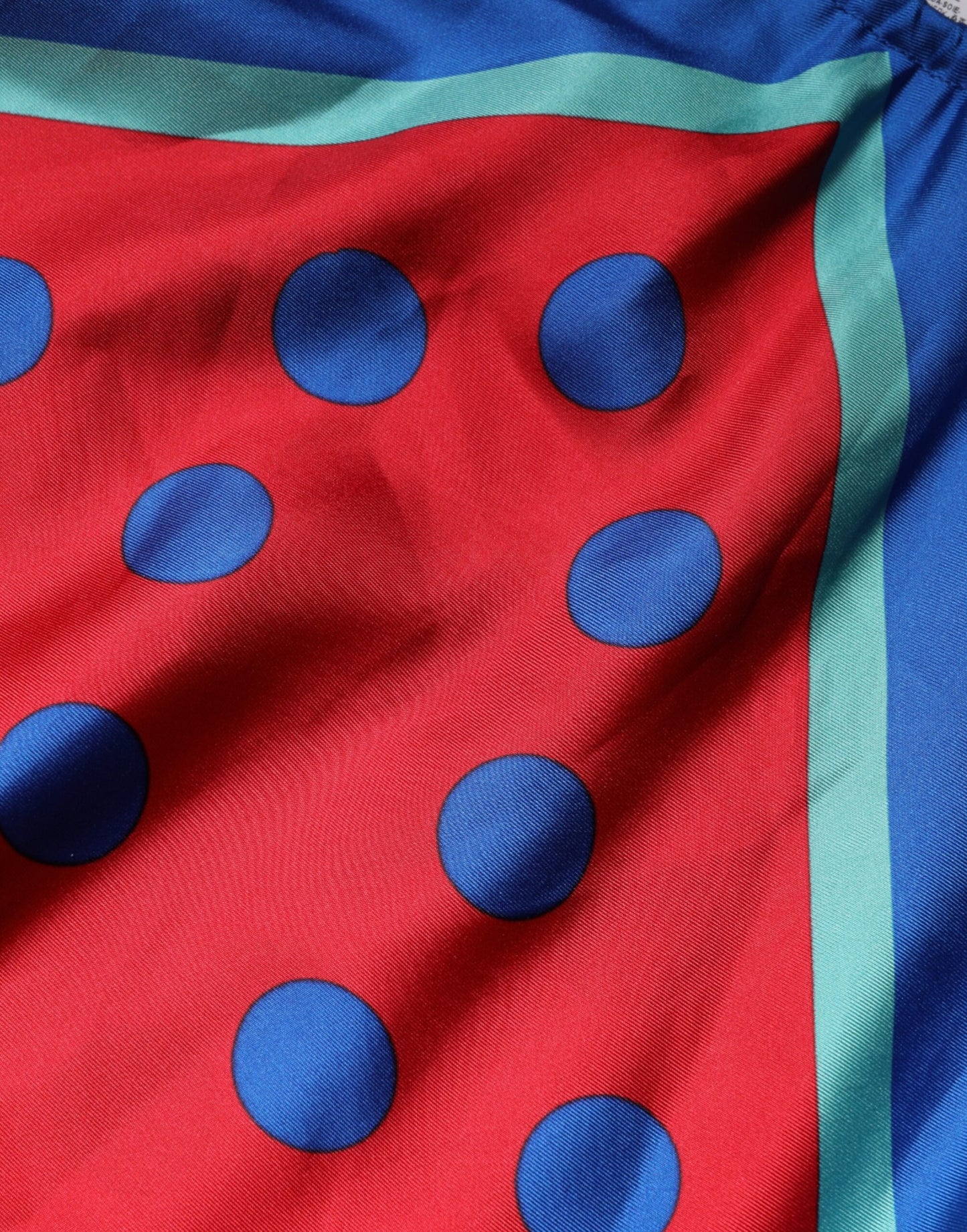 Dolce & Gabbana Multicolor Polka Dot Tie Halter Blouse Top