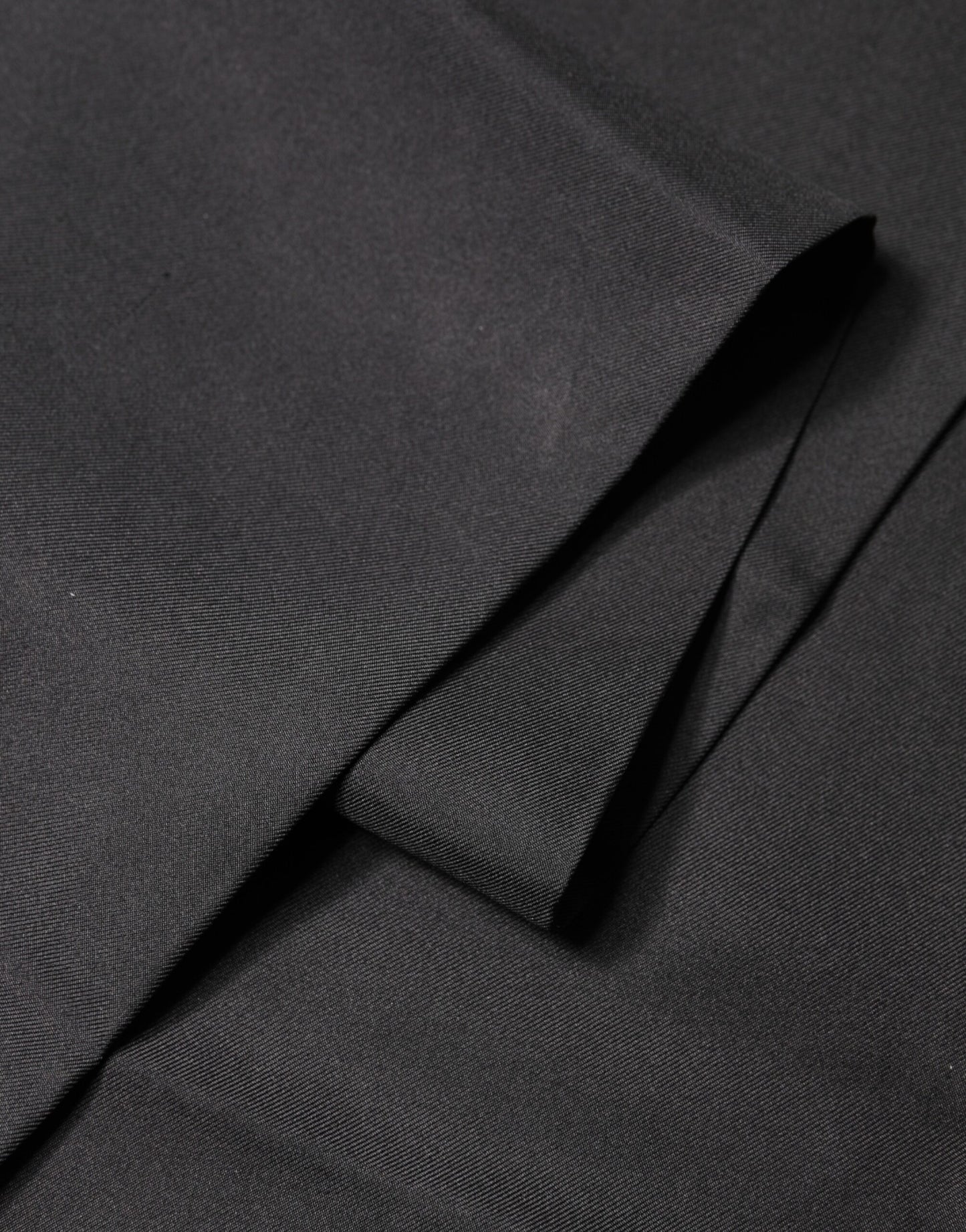 Dolce & Gabbana Black Satin Silk Fringes Neck Foulard 143.5cm x15cm Scarf