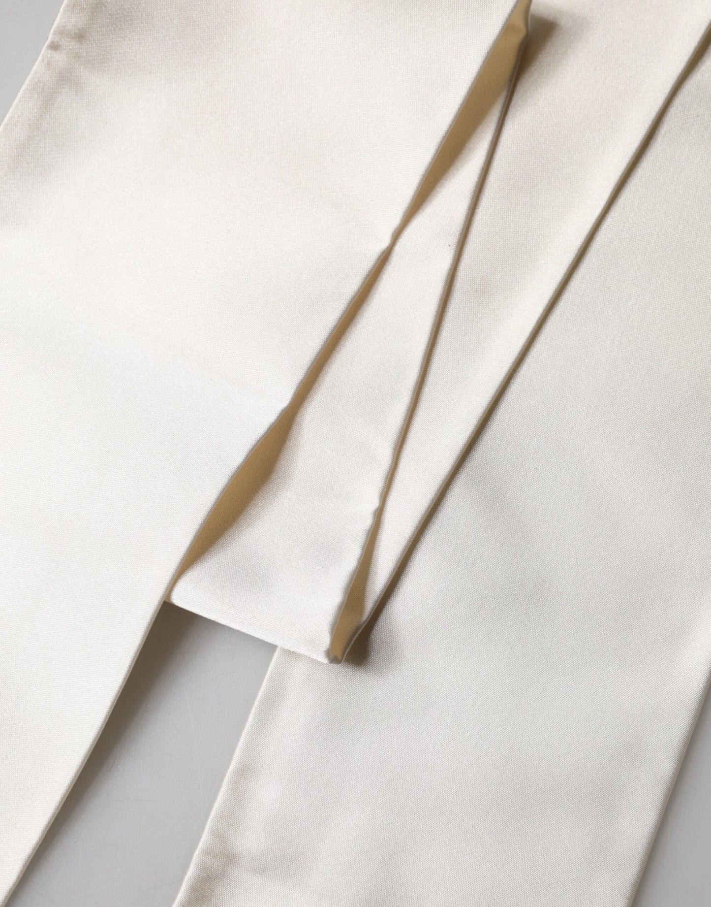 Dolce & Gabbana White Silk Fringes Neck Wrap Foulard Scarf