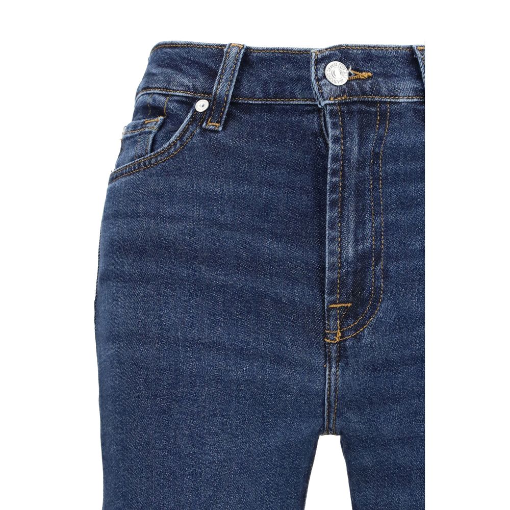 7FOR Blue Cotton Flared Jeans