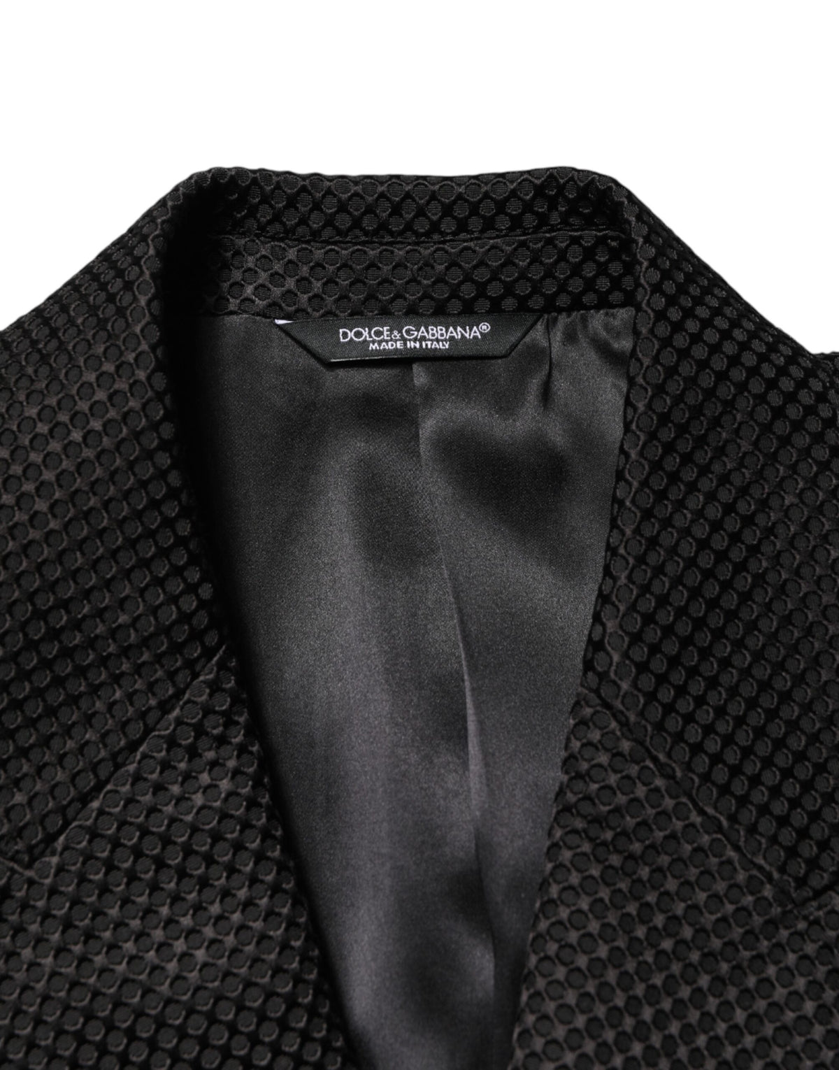 Dolce & Gabbana Black Cotton Double Breasted 2 Button Blazer
