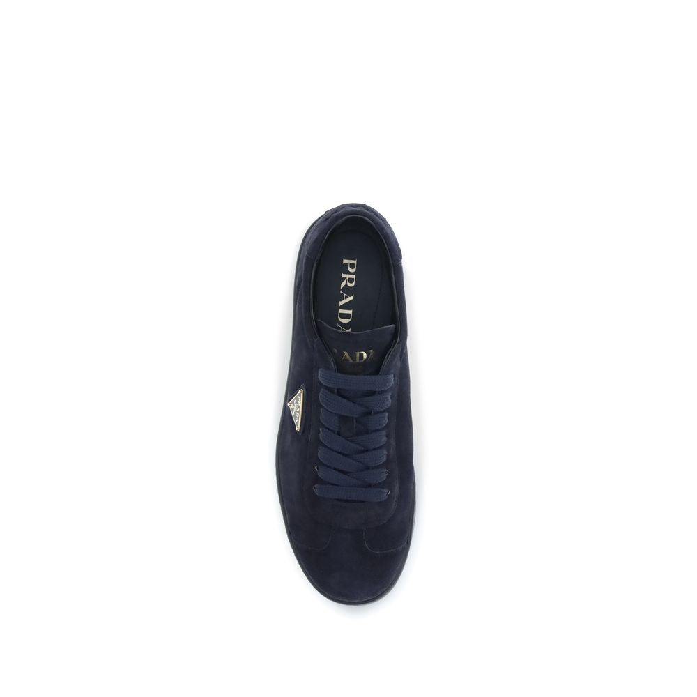 Prada Blue Calf Leather Bos Taurus Sneakers