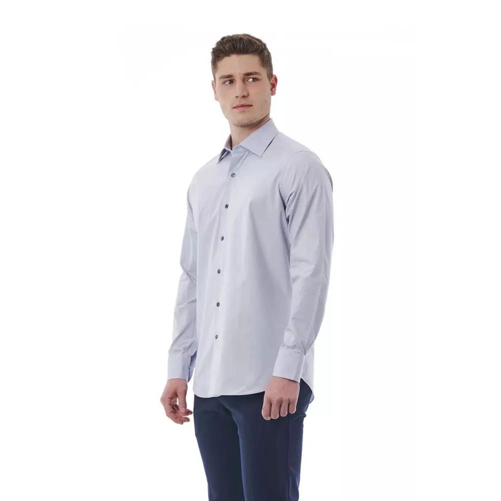 Bagutta Gray Cotton Dress Shirt