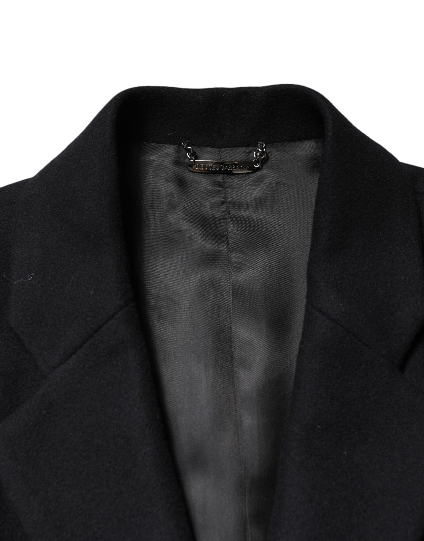 Dolce & Gabbana Black Wool Single Breasted Long Coat Jacket