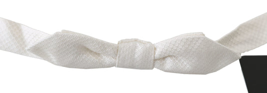 Dolce &amp; Gabbana Elegant white silk bow tie