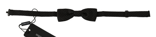 Dolce &amp; Gabbana Elegant Black Dotted Silk Bow Tie