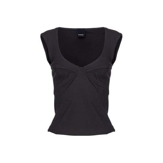 PINKO Black Nylon T-Shirt