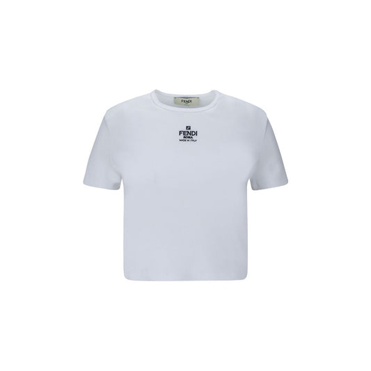 Fendi White Cotton T-Shirt