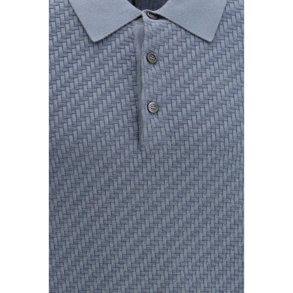 Brioni Light Blue Cotton Polo Shirt