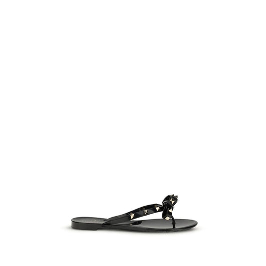 Valentino Garavani Black Pvc Flat Sandals