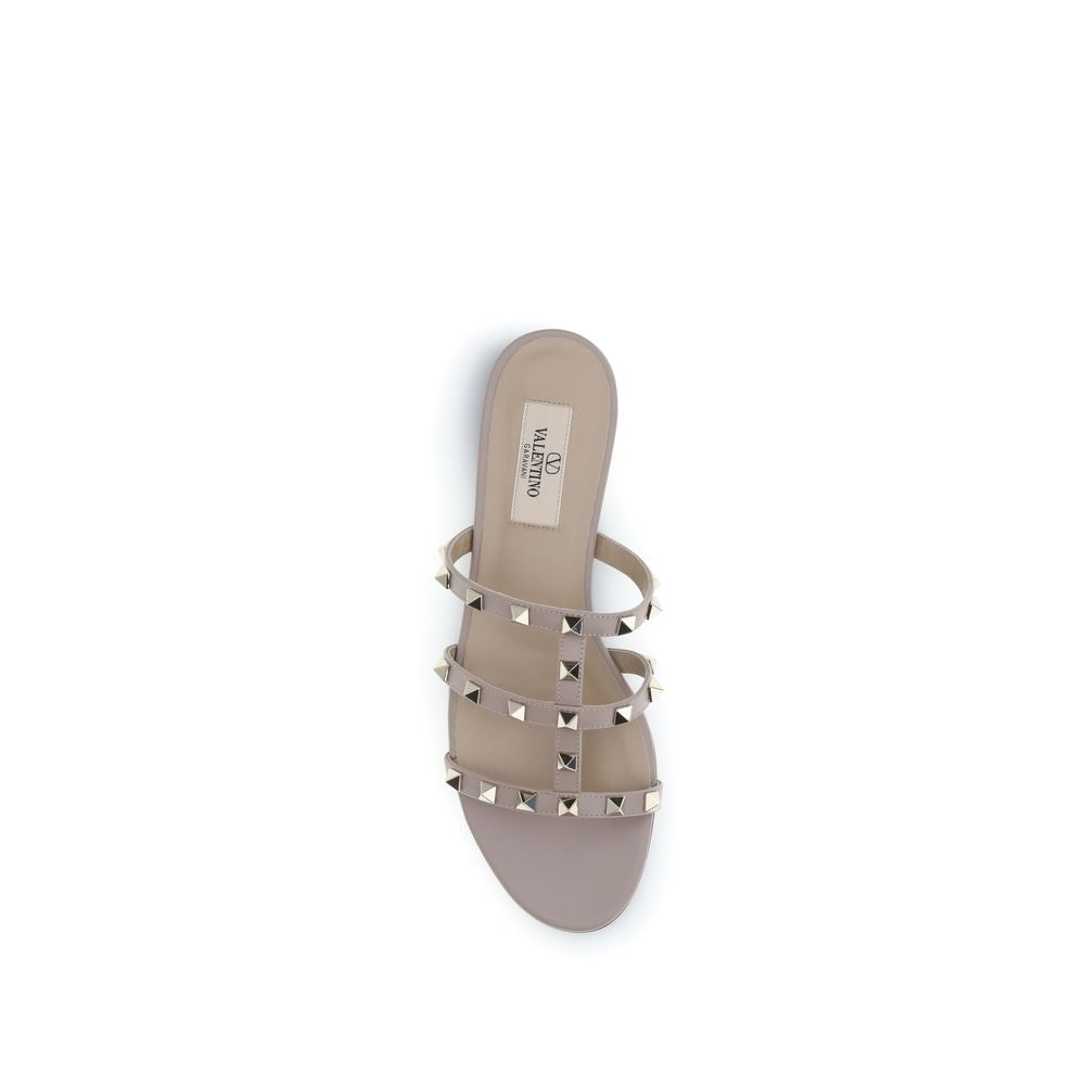 Valentino Garavani Beige Calf Leather Bos Taurus Sandals